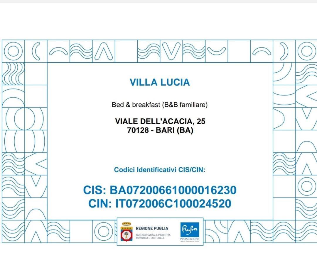 Bnb Villa Lucia Μπάρι Εξωτερικό φωτογραφία
